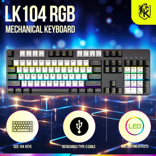 LK104 Mechanical Keyboard (BlackWhite)