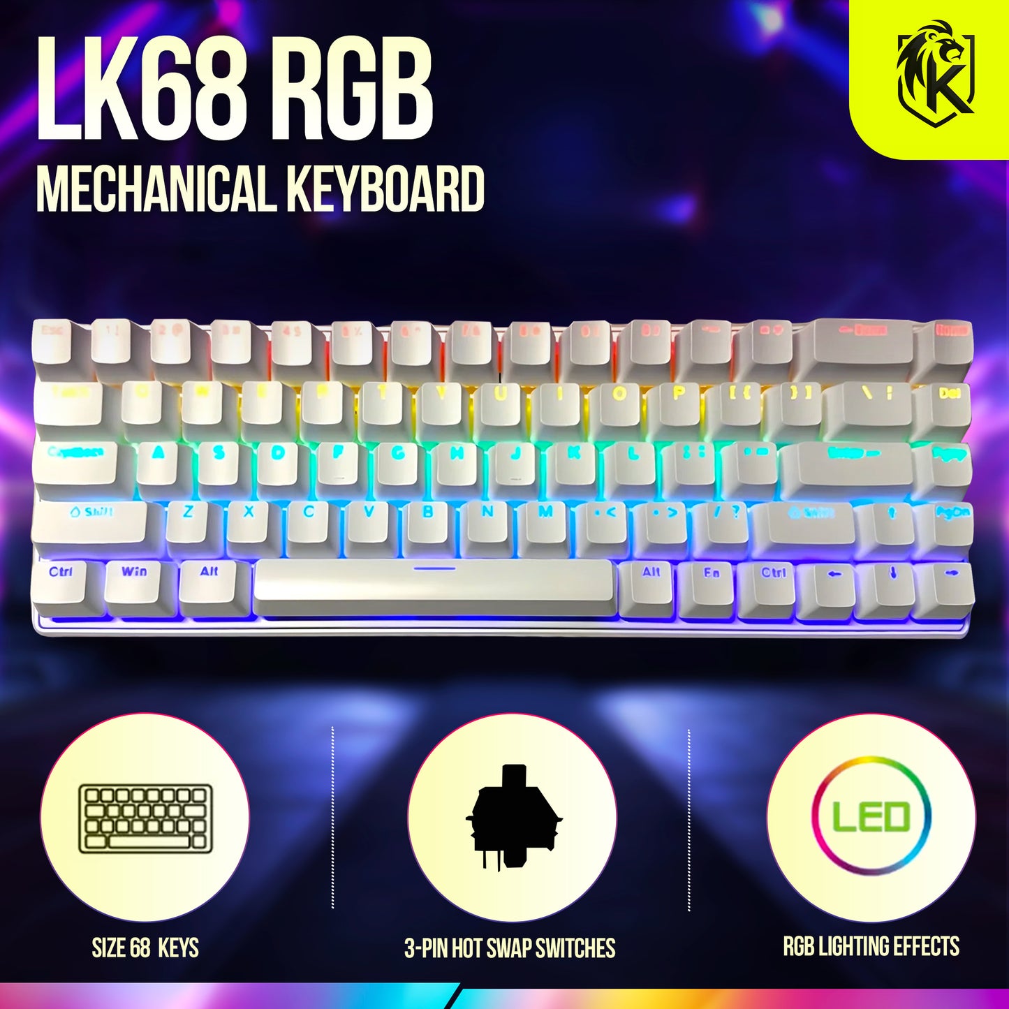 LK68 Hot-swap (White)